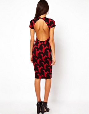 Image 2 of ASOS Graphic Print Cut Out Tee Body-Conscious Dress