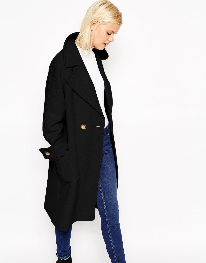 Image 1 of ASOS Coat in Oversized Fit with Patch Pockets