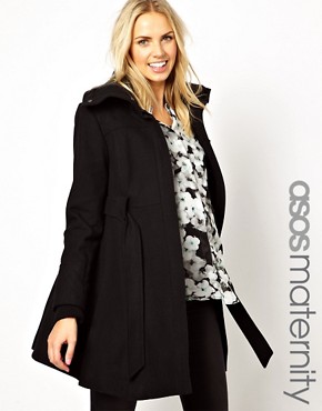 ASOS Maternity Exclusive Fit  Flare Coat with Rib Collar 