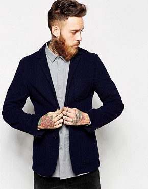 ASOS Slim Fit Blazer In Knitted Cloth 