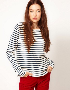 Image 1 of Lacoste Live Long Sleeved Striped Top