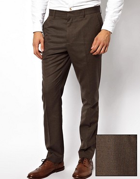 ASOS Slim Fit Smart Trousers In Dogstooth 