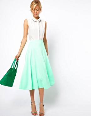 Image 1 of ASOS Midi Skirt in Texture