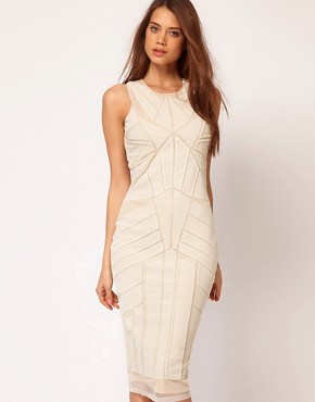 Image 1 of ASOS Midi Dress With Beading And Applique