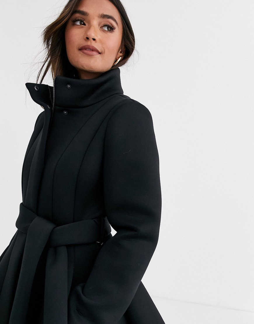Черное короткое пальто ASOS Design petite