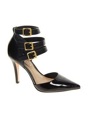 Carvela Leather Adriana Triple Ankle Strap Heeled Shoes