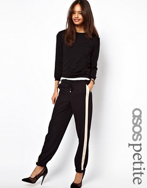 ASOS PETITE Exclusive Contrast Detail Cuffed Trousers