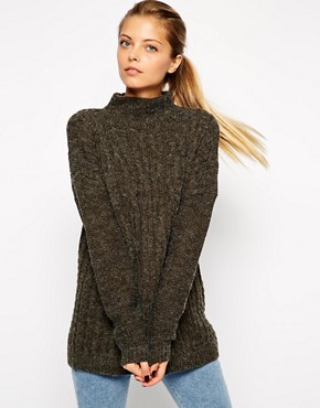 Image 1 of ASOS Cable Tunic With High Neck