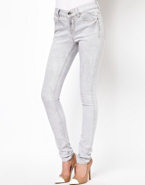 Image 1 of ASOS Skinny Jeans in Grey Acid Wash