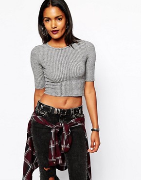 Image 1 of River Island Ribbed Crop Top