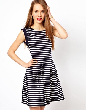 Image 1 of French Connection Stripe Skater Dress
