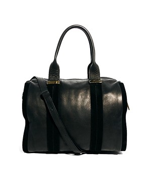 Image 1 of Whistles Joanie Leather & Suede Bowling Bag