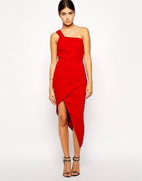 VLabel London Dollis One Shoulder Dress with Asymmetric Skirt 