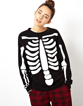 ASOS Halloween Sweatshirt with Glow in the Dark Skeleton