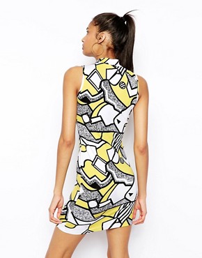 Image 2 of ASOS Bodycon Dress in Pop Art with High Neck