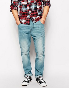 ASOS Tapered Jeans In Light Blue Wash