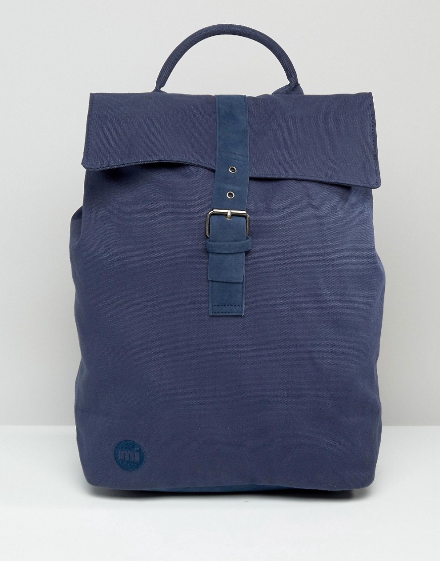 Темно-синий парусиновый рюкзак с клапаном Mi-Pac - Темно-синий