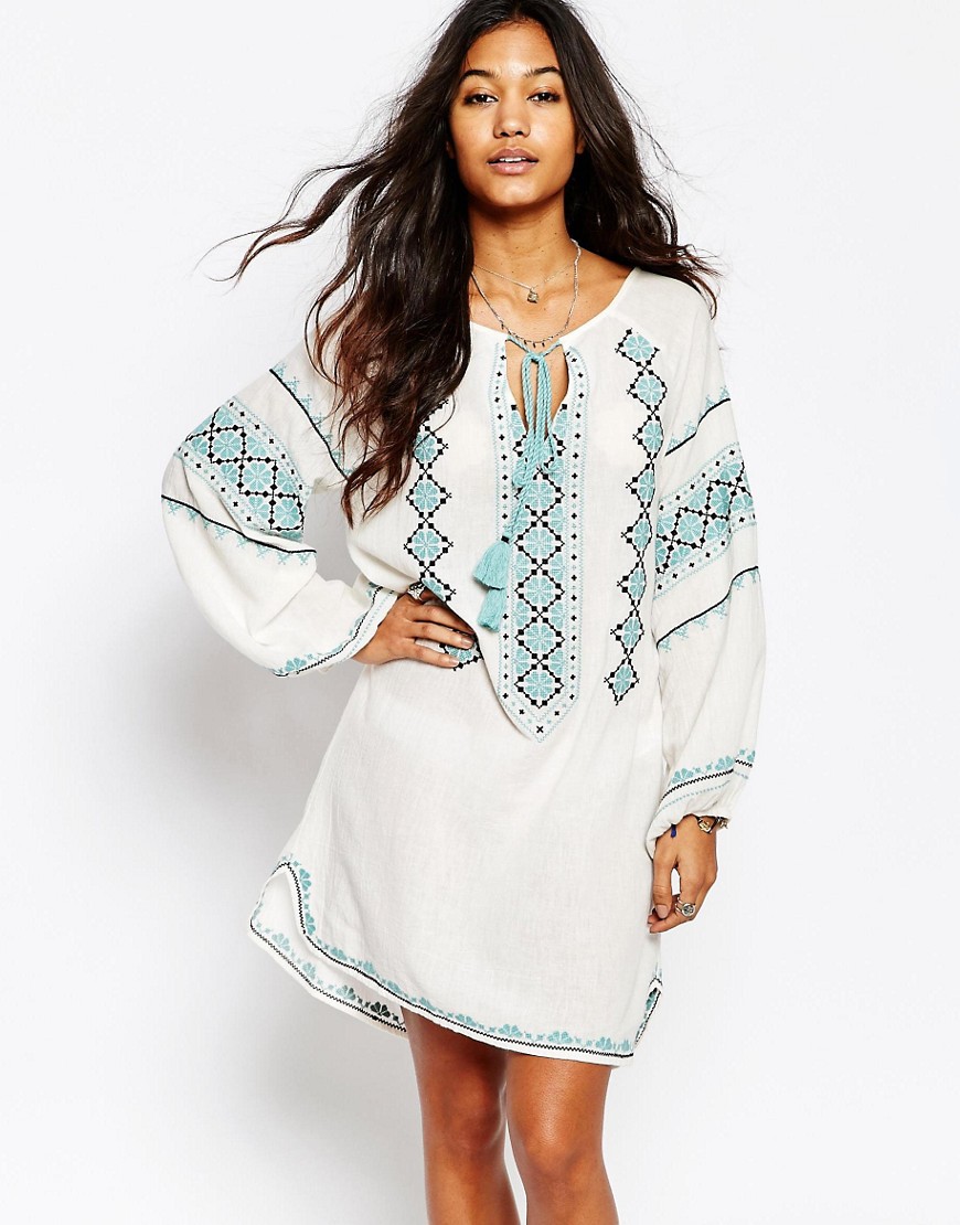 Image 1 of Star Mela Mayra Dress with Jade Embroidery