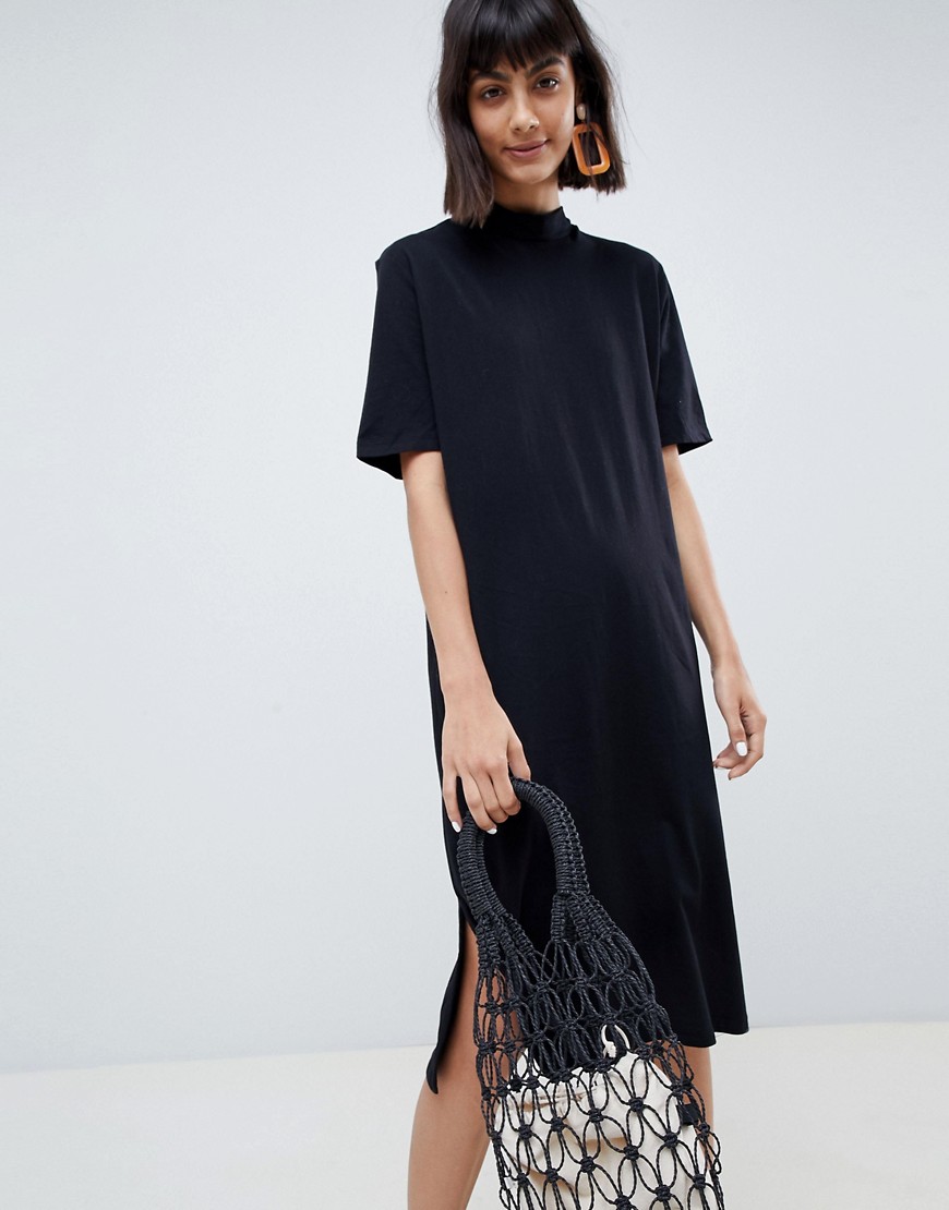 Imagen principal de producto de Vestido midi negro con cuello subido de Selected Femme - Selected