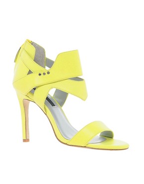 Image 1 of Senso Xixi Fluro Yellow Heeled Strap Sandals
