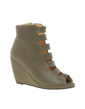 Image 1 of D.Co Copenhagen Jail Wedge Multi Strap Leather Wedge Boot