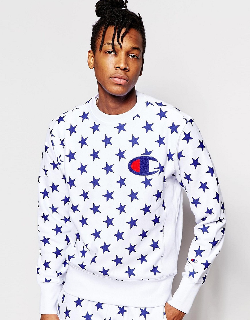 Image 1 of Champion Sweatshirt With All Over Star Print