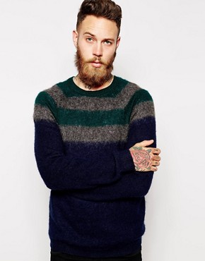 ASOS Stripe Jumper with Mohair 