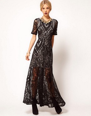 Image 1 of ASOS Maxi Dress With Lace Overlay