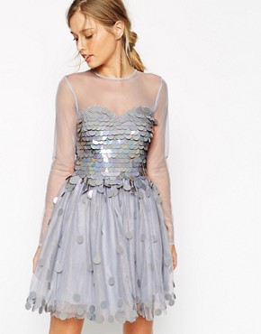 Image 1 of ASOS SALON Shimmer Bodice Prom Dress