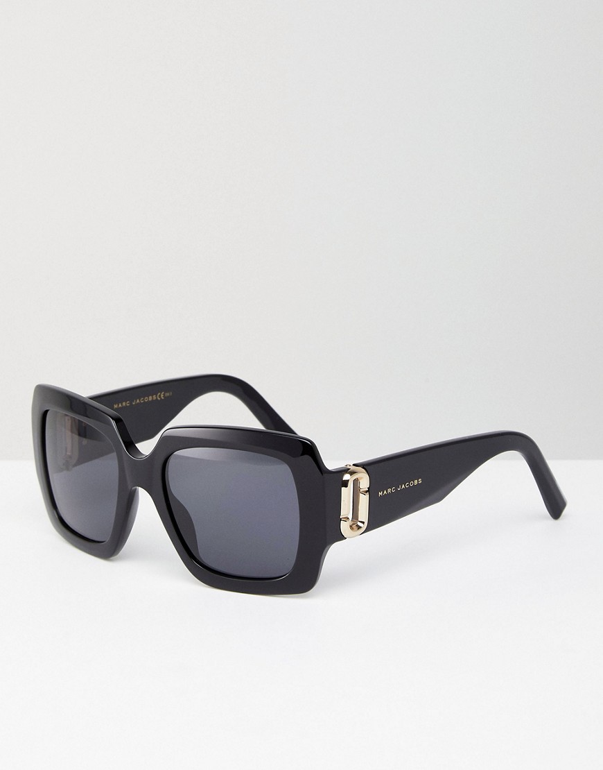 Квадратные солнцезащитные очки в массивной оправе Marc Jacobs - Черный