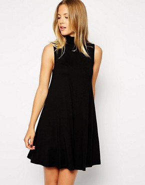 ASOS Sleeveless Swing Dress with Poloneck 