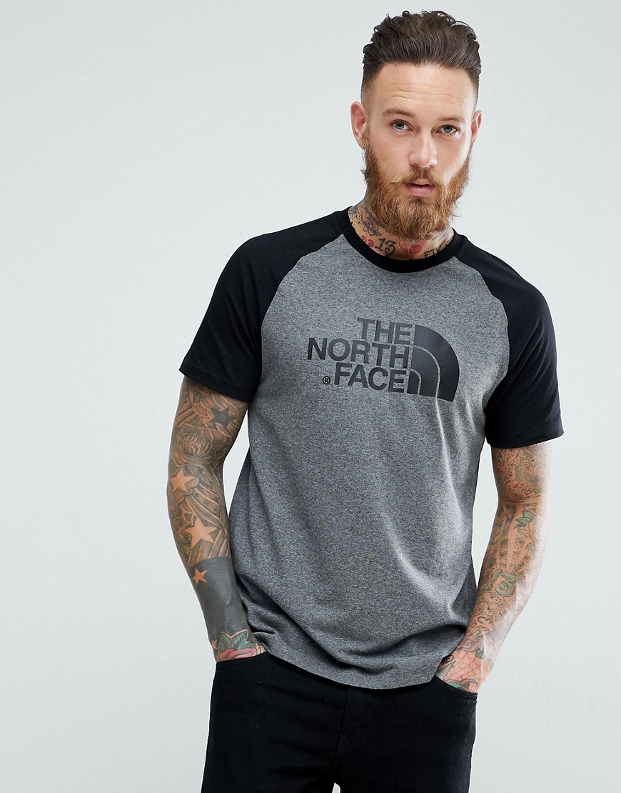 Серая футболка с рукавами реглан и логотипом The North Face - Серый