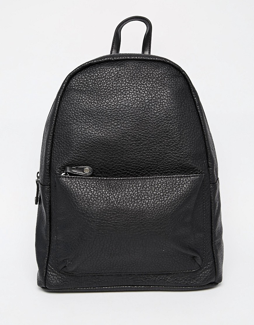 Image 1 of Pieces Classic Black Backpack with Front Zip Pocket