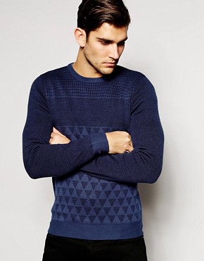 Antony Morato Wool Mix Jumper With Jacquard Body And Contrast Yoke 
