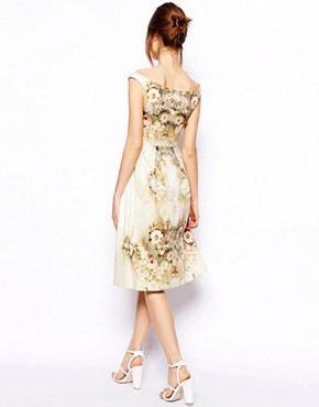 ASOS | ASOS Vintage Floral Midi Bardot Dress at ASOS