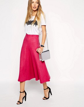 Image 1 of ASOS Premium Full A-Line Midi Skirt
