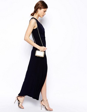 Image 4 of ASOS PETITE Exclusive Plunge Maxi Dress with Lace Back Detail
