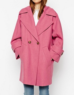 Купить Oversize пальто-бушлат в стиле милитари ASOS недорого в интернет-магазине ASOS