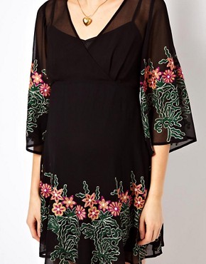 ASOS Maternity | ASOS Maternity Kimono Dress With Embroidered Flowers ...