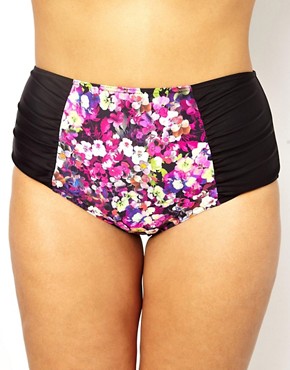 Image 4 of ASOS CURVE Exclusive Bikini Pant In Pansy Print