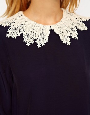 Image 3 of ASOS Swing Top with Crochet Collar