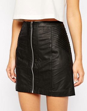 Image 3 of Oasis Biker Faux Leather Skirt