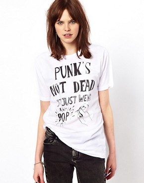 Image 1 of Black Score by Simeon Farrar Punk's Not Dead it Just Went Pop T-Shirt