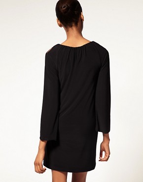 Image 2 of Halston Heritage Beaded Tunic With Cut Out Neck Detail