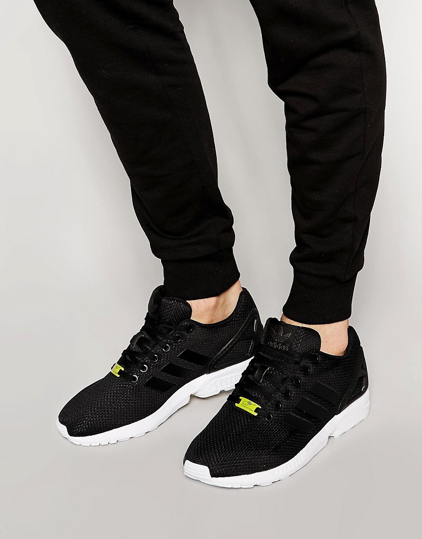 womens adidas black zx flux trainers