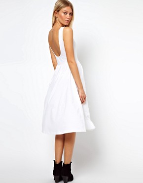 ASOS Midi Fit and Flare Dress with Scoop Back 