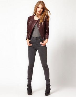 Image 4 of Urban Code Quilted Leather Biker Jacket