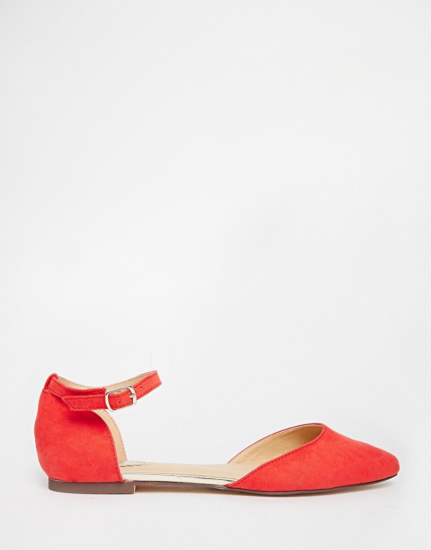 Image 2 of Oasis Two Part Red Flat Shoes