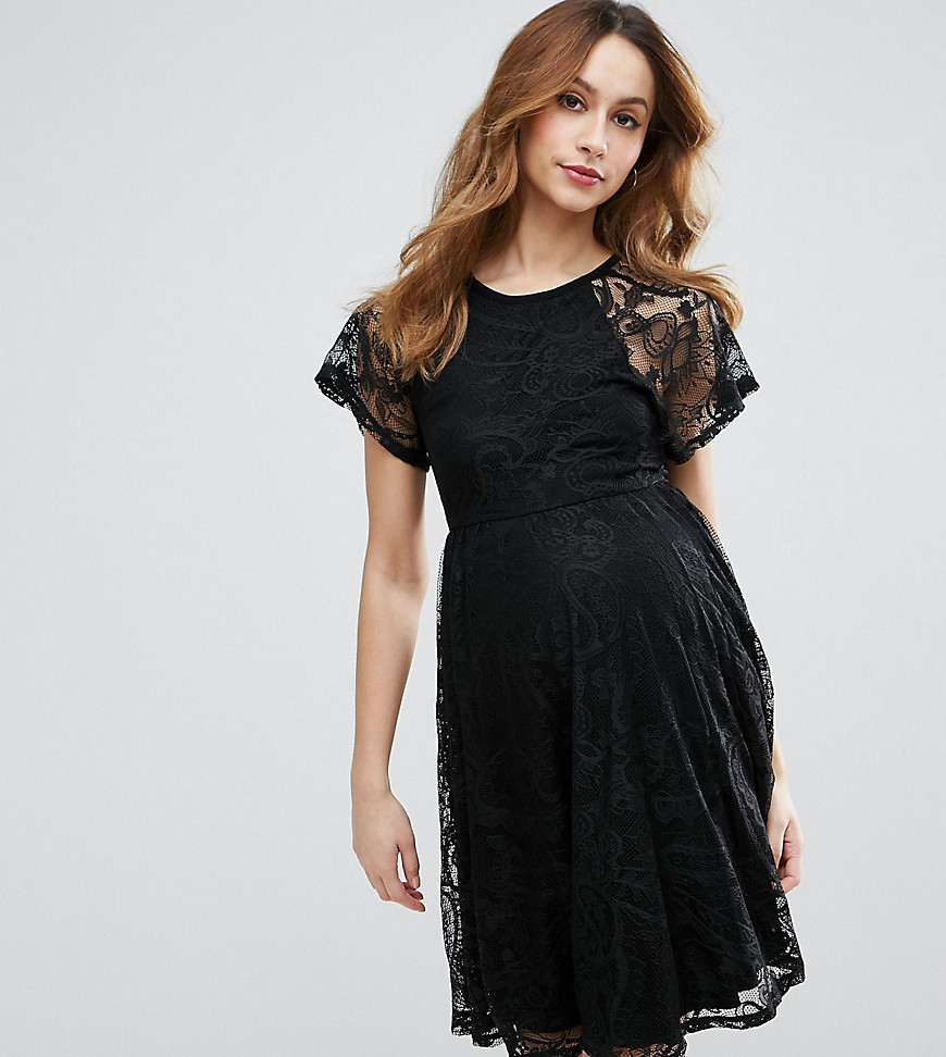 Кружевное приталенное платье для беременных с рукавами-бабочка ASOS Ma
