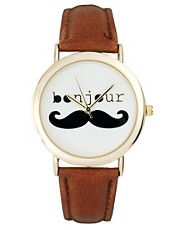 ASOS Bonjour Moustache Watch